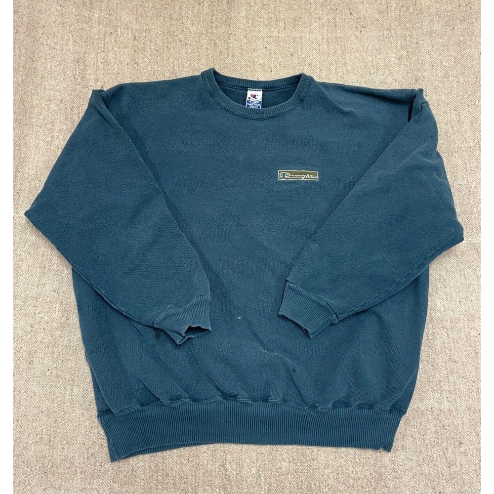 Vintage Logo Pullover Sweatshirt Men XXL Blue 1990s Champion‎